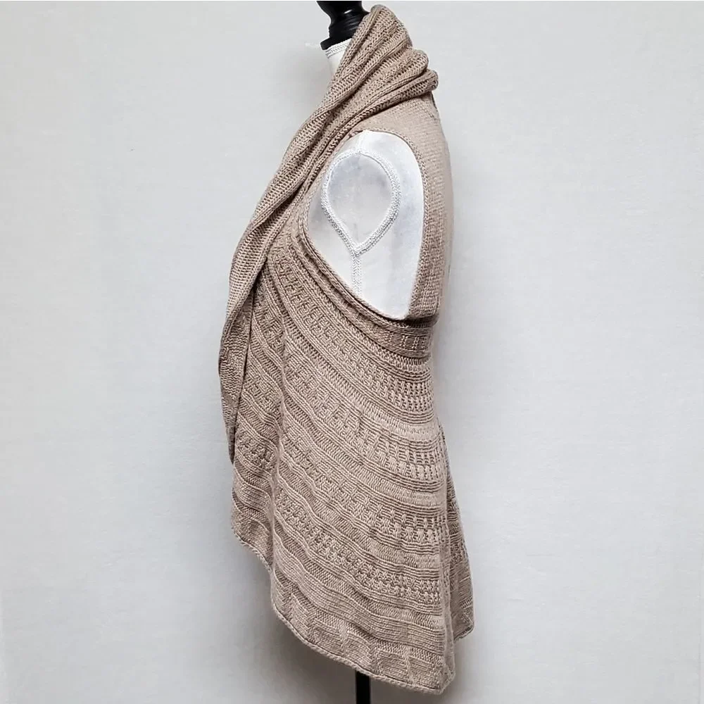 STITCH Fix Market & Spruce Boho Multi-Knit Sleeveless Round Open Front Cardigan